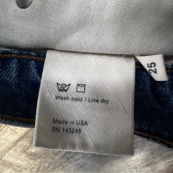 Reformation Lace Up Flare Medium Wash Distressed Raw Hem Jeans Womens Sz. 25 - Picture 8 of 9